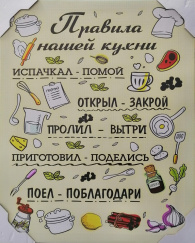 Постер на подрамнике Daribo Правила кухни DA10023